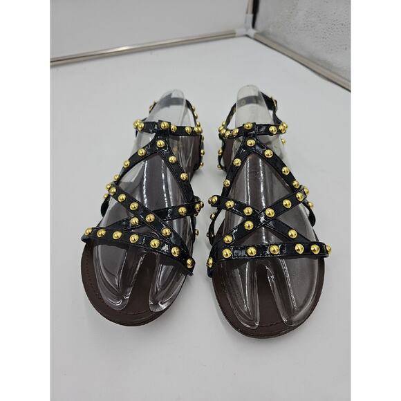 Womens Studed Strappy Sandals Size 5.5 Black - Picture 1 of 5